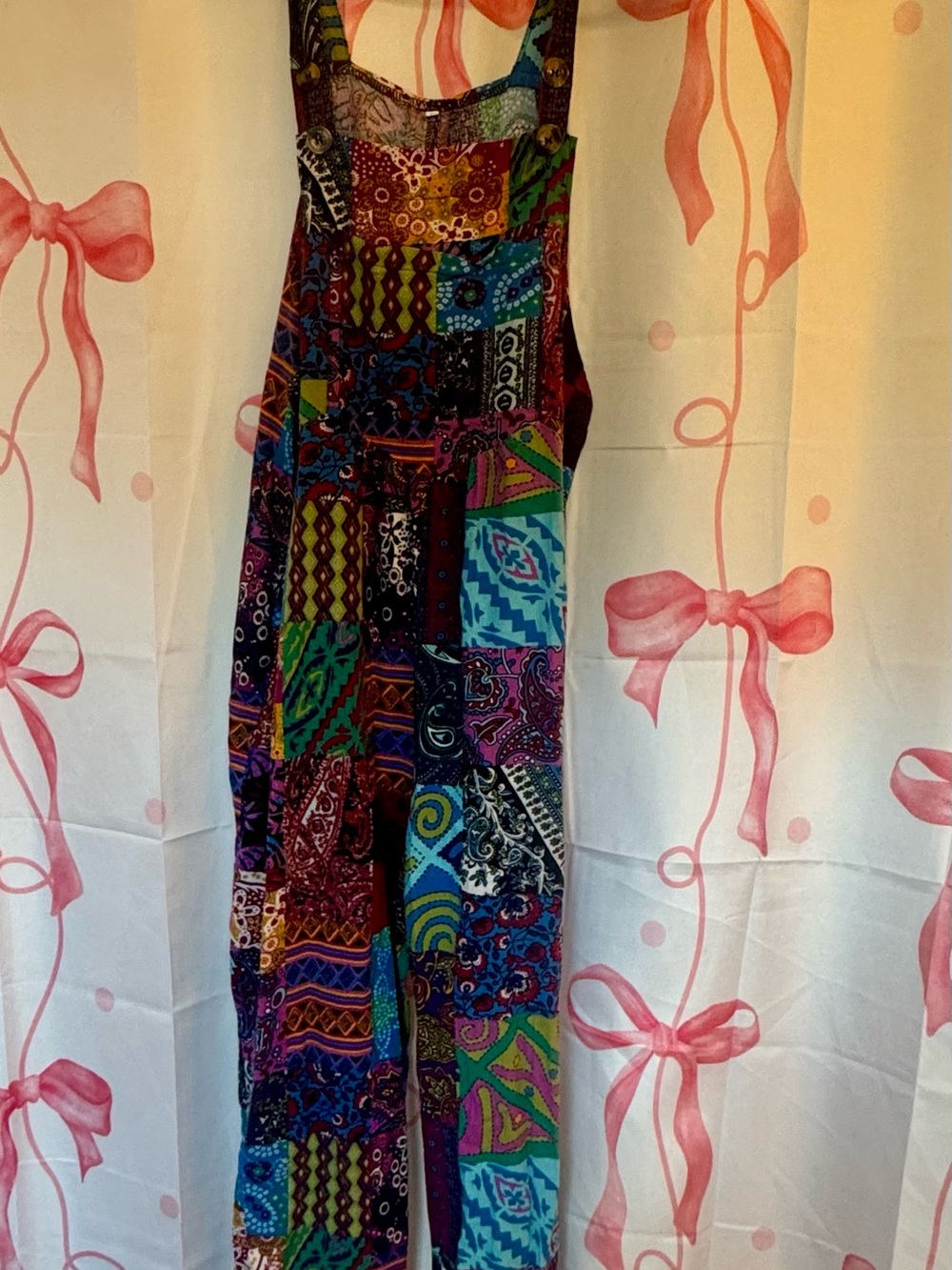 Multicolor Patchwork One-Piece Overalls